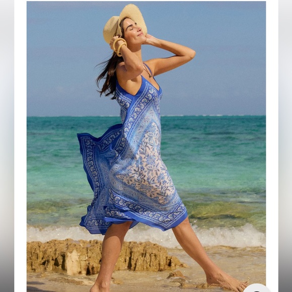 J McLaughlin Caprice Sunset Soirée Silk Blend Dress - Picture 1 of 12